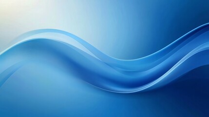 Fototapeta premium Soft blue waves flow smoothly under gentle light at dawn