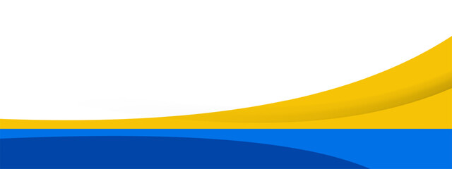 White background with blue and yellow curved shapes for modern design