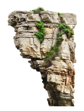 Coastal cliff on transparent background