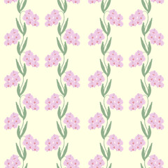 Ikat Soft Pink Orchids and Green Foliage Elegant Floral seamless Pattern on Light Beige vector illustration.design for texture, fabric, clothing, wrapping, decoration