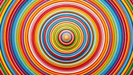 Vibrant stripy pattern featuring concentric circles in varying sizes and bright colors, creating a mesmerizing and playful visual effect on a white background.