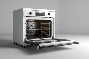 Fototapeta premium Modern Built-In Oven with Open Door and Digital Controls