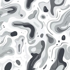 White and Gray Seamless Organic Pattern - AI generated illustration