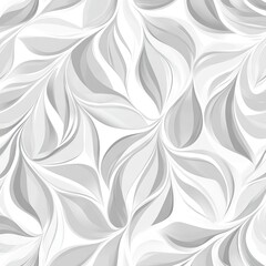 White and Gray Seamless Organic Pattern - AI generated illustration