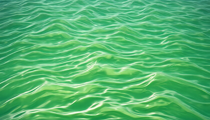 Fototapeta premium Aqua ripples dance on the glassy surface of a serene lake, reflecting the clear blue sky above