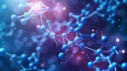 Abstract 3D Molecular Structure Illustration