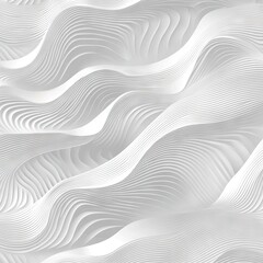 Obraz premium Abstract White Seamless Pattern with Wavy Lines and Organic Shapes. AI generated illustration