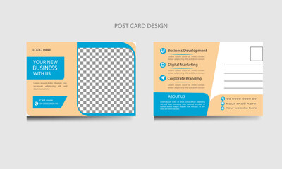Corporate postcard design template  and modern postcard design