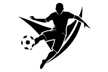 A football logo with a dynamic silhouette 