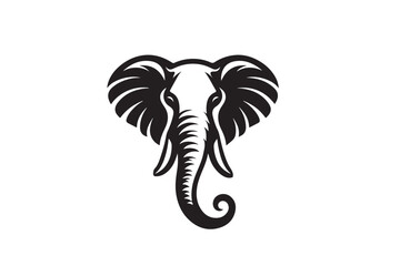 Elephant head vector silhouette 3.eps