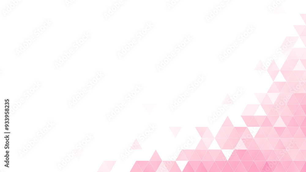 Poster abstract pink colored triangular shape pattern on white. high resolution full frame geometric triang