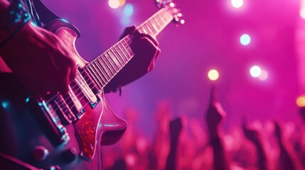 Obraz premium Electric Guitar Solo Amidst Stage Lights