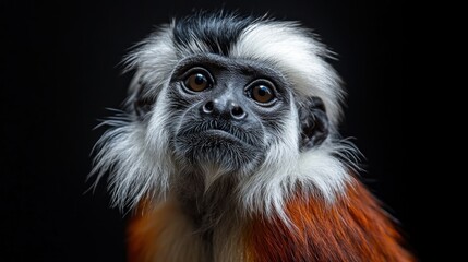 Fototapeta premium Curious Red-shanked Douc Langur Portrait