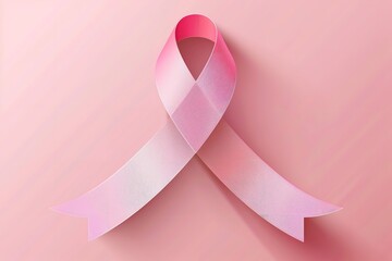 Concept Background for October's Breast Cancer Awareness Month. The pink ribbon sign. Illustration in vector form, Generative AI.