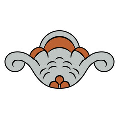 Stylized flower. Abstract ethnic decorative element. Old Russian folk style. Isolated vector illustration.