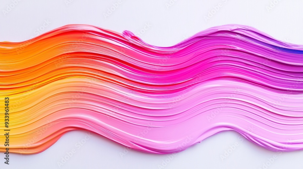 Poster vibrant rainbow brush stroke texture, an abstract composition showcasing dynamic brush strokes in a 