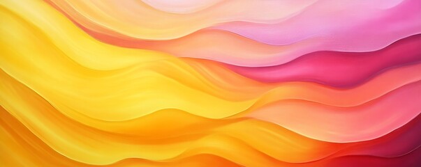 Obraz premium Abstract wavy pattern in vibrant yellow, orange, and pink hues, modern art concept