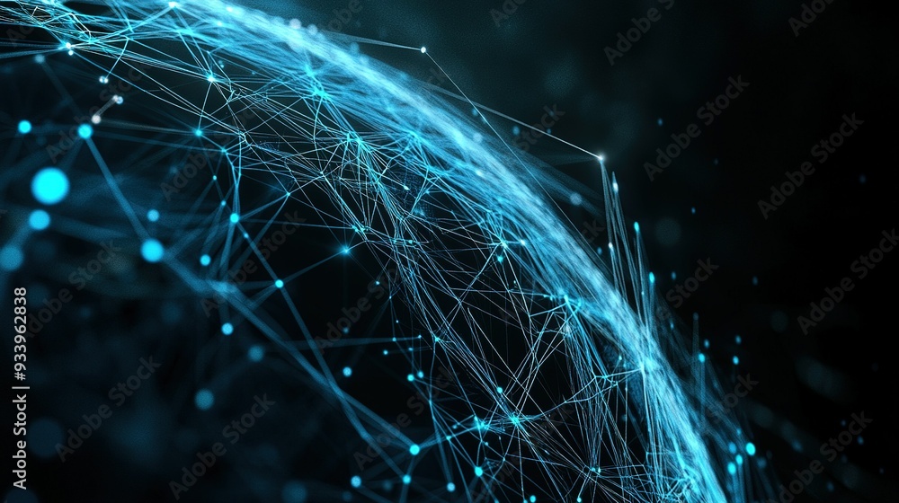 Poster a digital representation of interconnected networks illustrating global connectivity through advance