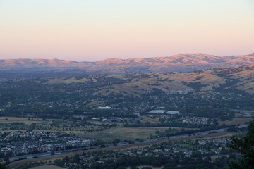 The Livermore Valley at sunset, Pleasanton Ridge, California