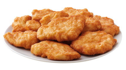 A plate of celery root milanese isolated on a Transparent background
