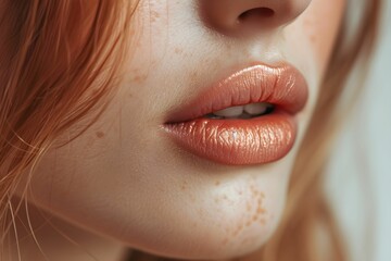 Perfect natural lip makeup. Lip Protection. Close up beautiful female mouth, Lip Care And Beauty Concept, Perfect natural lip makeup.