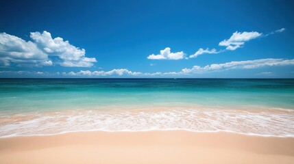 Tranquil Beach Landscape with Azure Sky