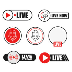 Podcast radio live logo icon, Vector illustration