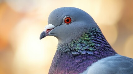 Fototapeta premium Close-up Portrait of a Pigeon with Striking Colors