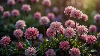 Pink and purple spring blooms in lovely display.