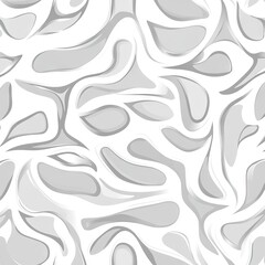 White and Gray Seamless Organic Pattern - AI generated illustration