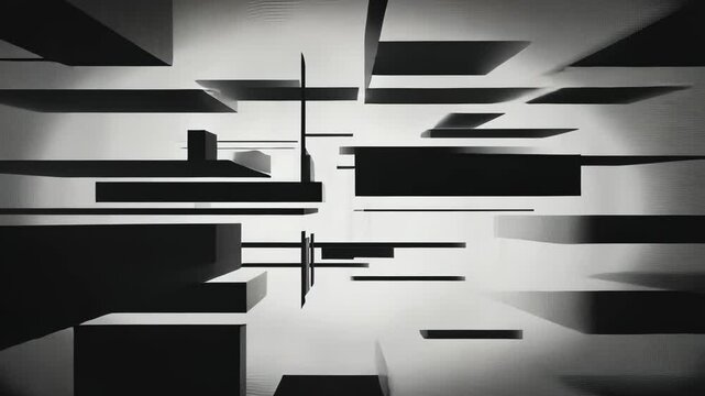Abstract Geometric in Black and White Animation