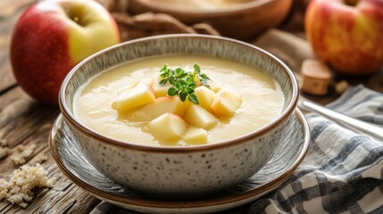 The national cuisine of Germany: Apple soup. 