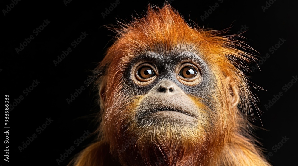 Wall mural A Close-Up Portrait of a Red-shanked Douc Langur