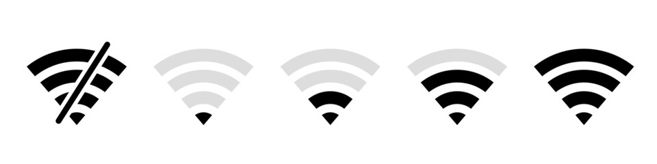 Wifi signal icon set. Wifi icon