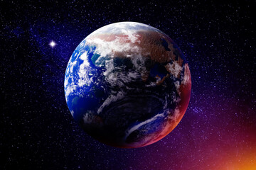 Planet Earth in space. Image elements furnished by NASA