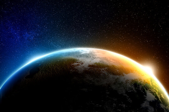 Planet Earth in space. Image elements furnished by NASA