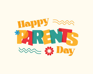 Parents day, vector illustration, flyer, banner, social media post, poster, typography, icons, colors, research, math, backdrop, Template for background