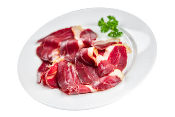 duck breast meat magret smoked poultry food fresh meal snack on the table copy space food background rustic top view