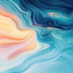 Fototapeta premium Abstract swirling colors in shades of blue and orange in digital art