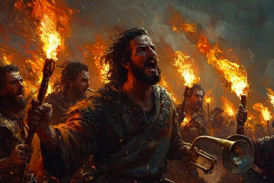 Gideon's Bold Battle: A Dynamic Clash of Torches and Strategy Against the Midianites