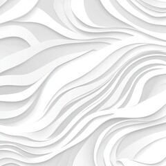 Abstract White Seamless Pattern with Wavy Lines and Organic Shapes. AI generated illustration