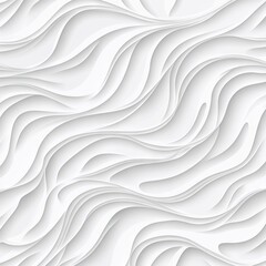 Abstract White Seamless Pattern with Wavy Lines and Organic Shapes. AI generated illustration