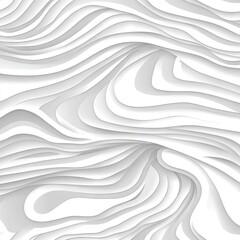 Abstract White Seamless Pattern with Wavy Lines and Organic Shapes. AI generated illustration