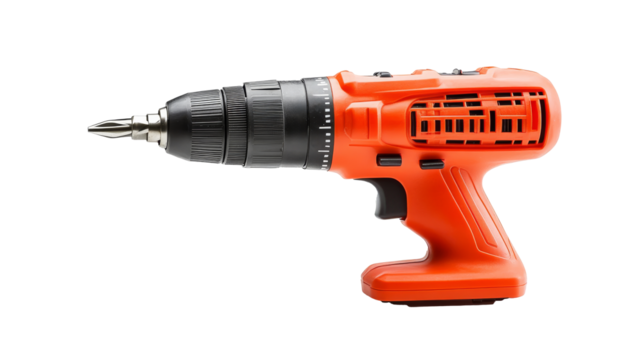 Cordless drill isolated on a white background
