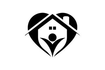 A minimalist Human Hearth Home Care logo design