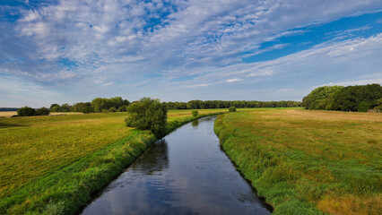 Impressionen am Radweg zwischen Schkeuditz und Raßnitz, Fluss Weiße Elster, Saalekreis, Sachsen Anhalt, Deutschland