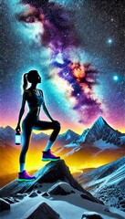 Cosmic Hiker: A Celestial Journey to the Peaks