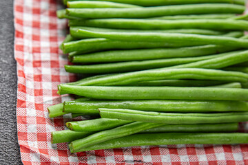 green beans vegetable fresh string bean fresh meal food snack on the table copy space food background rustic top view 