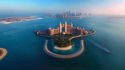 Fototapeta premium Atlantis The Palm, Dubai is a luxury resort hotel located atop the Palm Jumeirah in the United Arab Emirates 