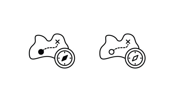 Orientation Map icon design with white background stock illustration